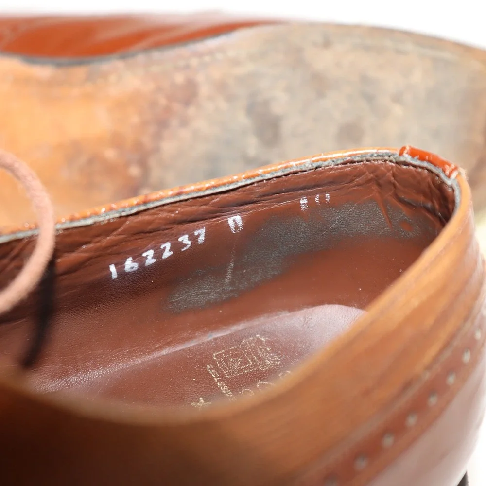 Stacy Baldwin Wingtip‎ Oxford Mens 11 Brown Patent Lizard Embossed Dress Shoes